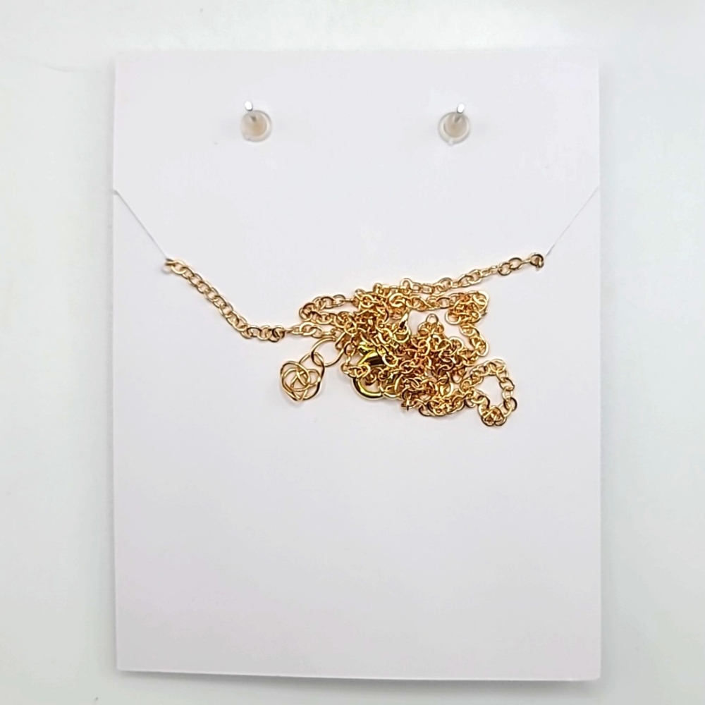 Blue Quartz Stalactite Crystal Slice Gold Necklace & Earrings Set - Picture 3 of 3